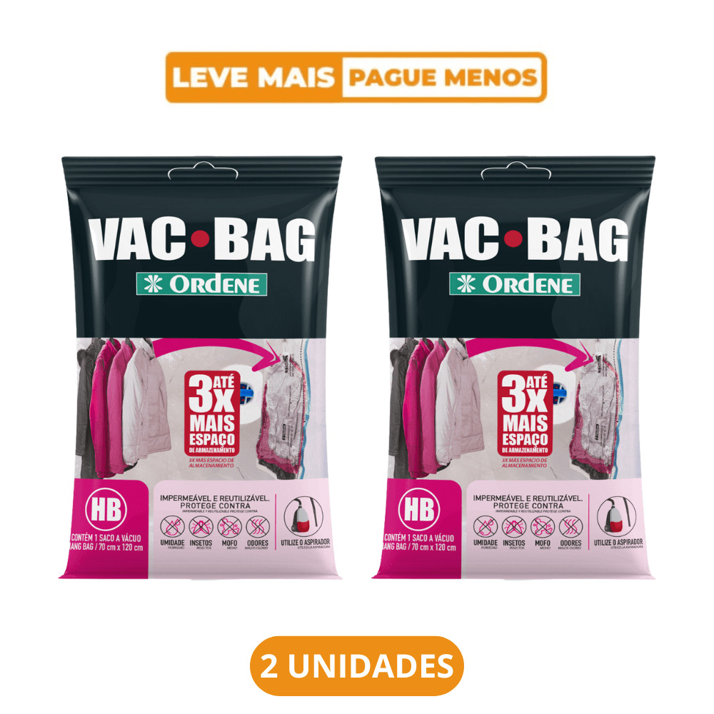 Kit 2 Sacos a Vácuo Organizador Hang Bag com Gancho Transparente 70cm x 1,2m Vac Bag Ordene em Oferta na Shopee