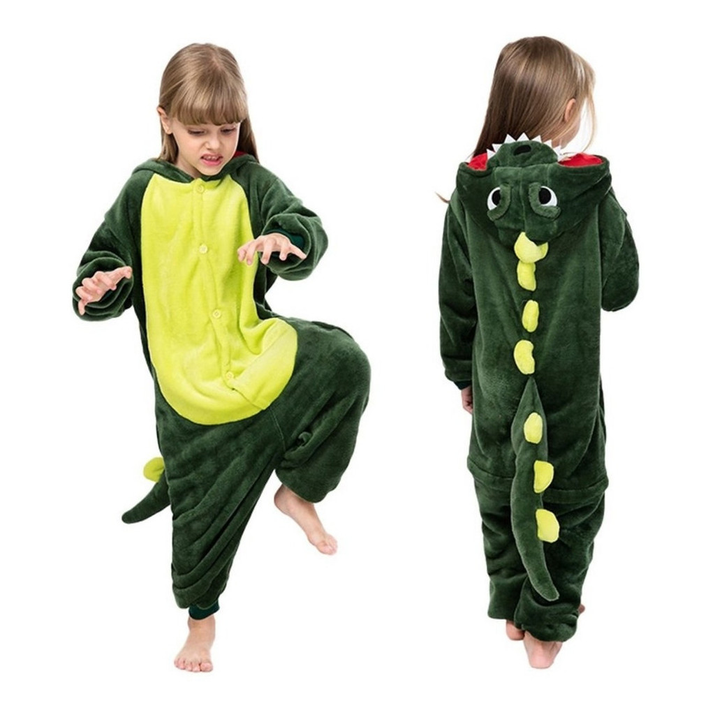 Piajama Infantil Fantasia kigurumi Parmalat Bebê Dinossauro Pelúcia