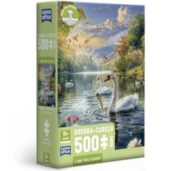 QUEBRA CABEÇA LAGO DOS CISNES 500 PEÇAS NANO TOYSTER INTELIGÊNCIA IA NATUREZA PATO PUZZLE PÁSSAROS