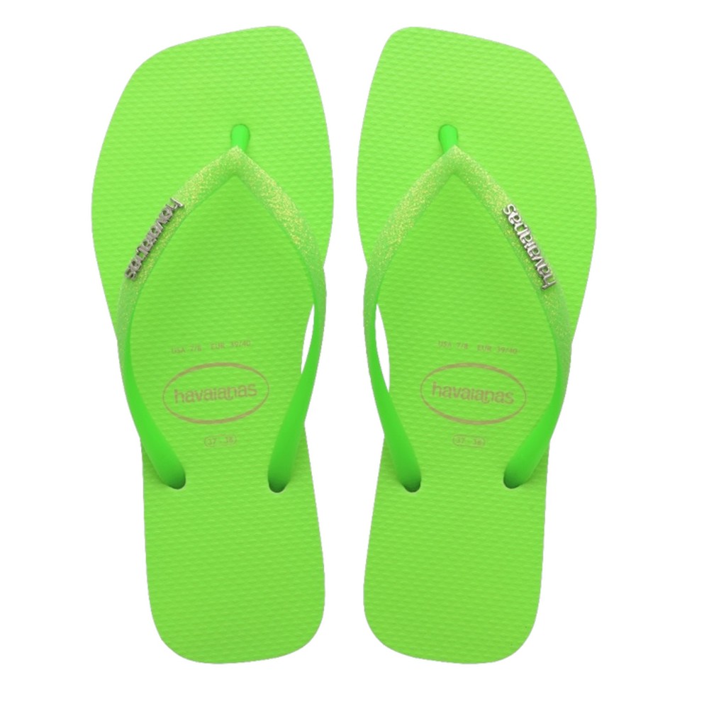 Chinelo Havaianas Slim Square Glitter Neon