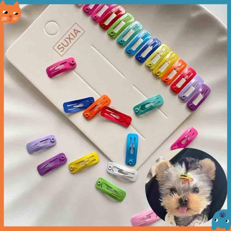 2cm Pet Hairpin Grampos De Cabelo Pintura Colorida Mini Quadrado BB Clipe Quebrado Ferramenta Remoção Do em Oferta na Shopee