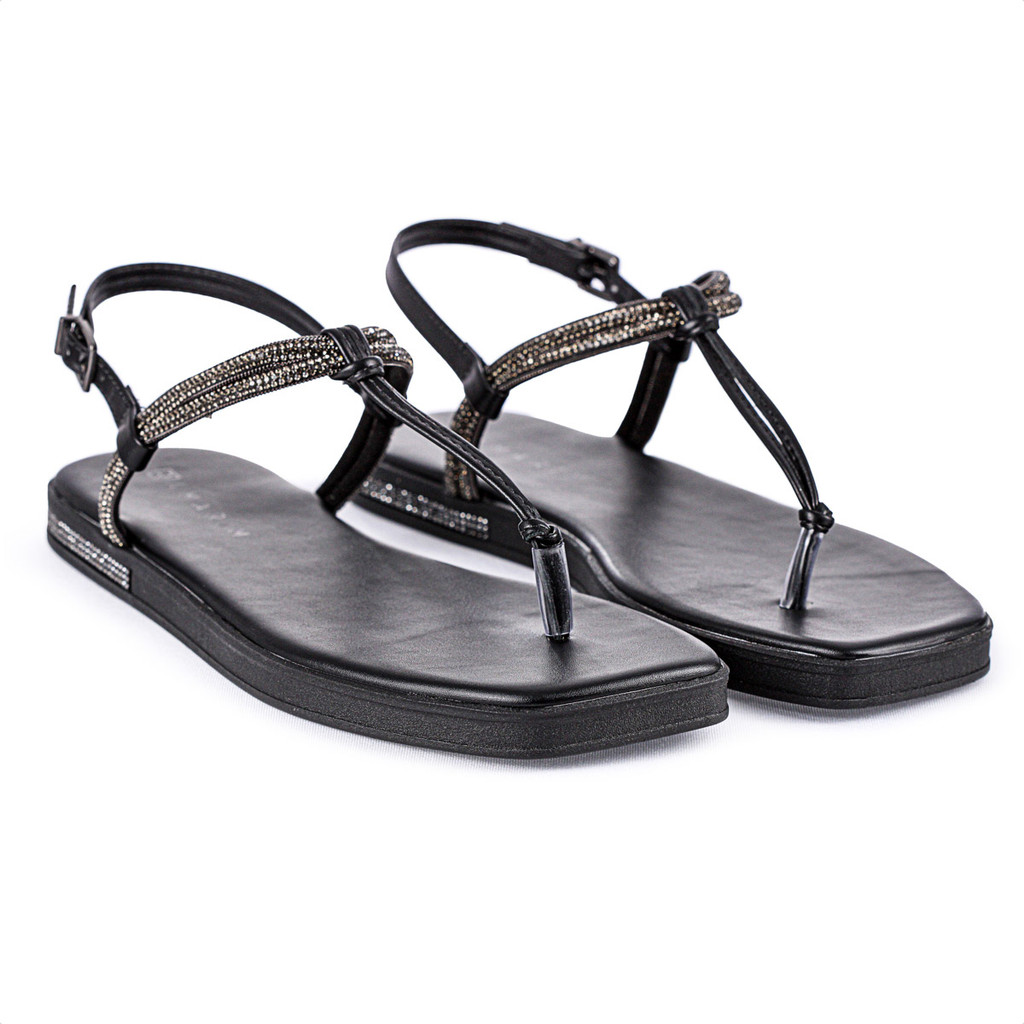 Sandália Ramarim Tira Meia Cana Preto - Feminino