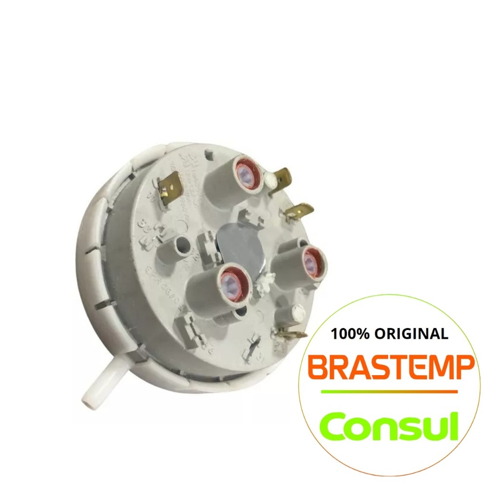 PRESSOSTATO ORIGINAL PARA MÁQUINA DE LAVAR BRASTEMP/CONSUL Bwu11 (DEMAIS MODELOS NA DESCRIÇÃO)