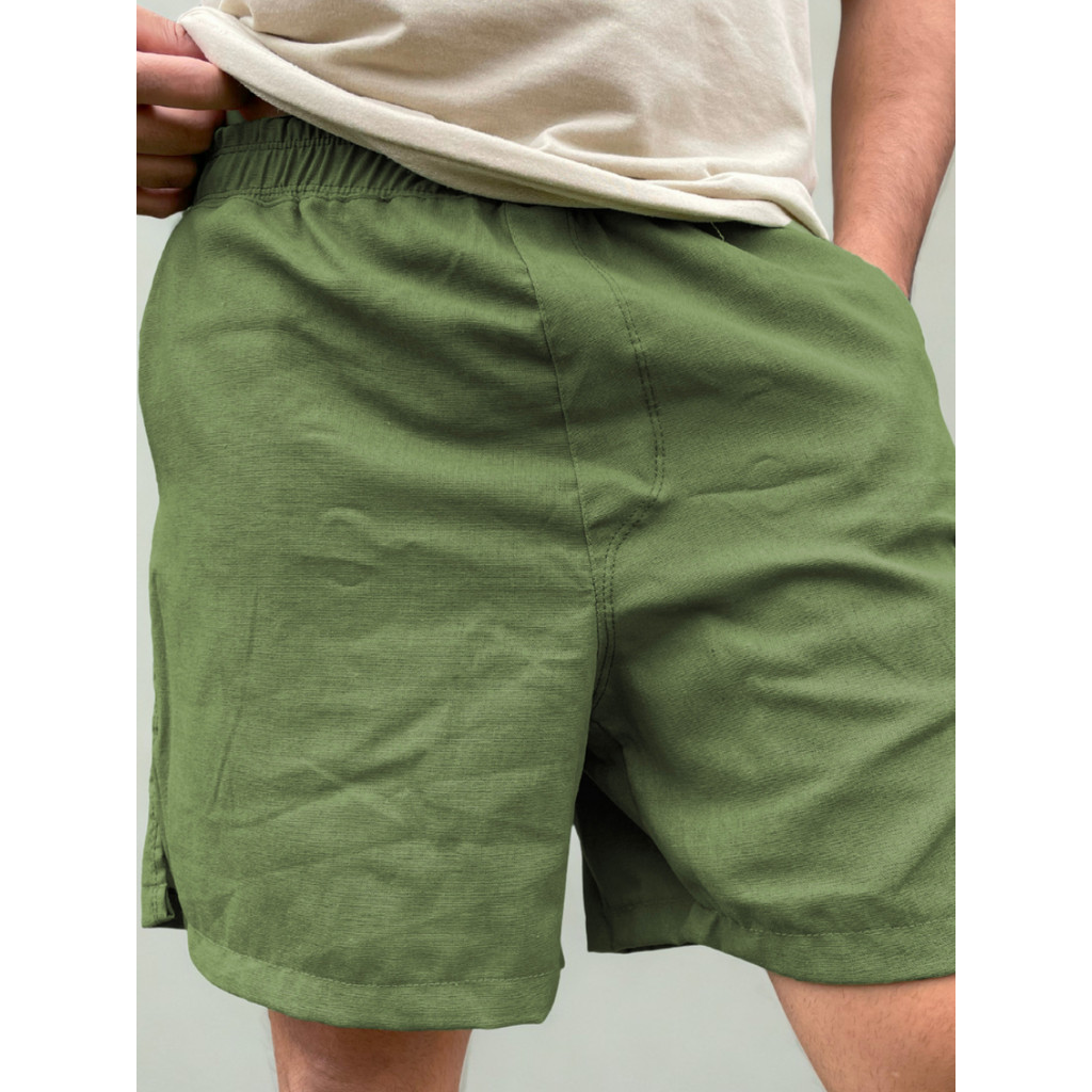 Shorts Linho Masculino Bermuda Casual Bolso em Oferta na Shopee