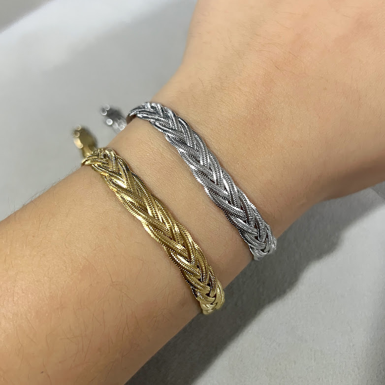 Pulseira Trançada 5 Fios em Aço Inoxidável em Oferta na Shopee