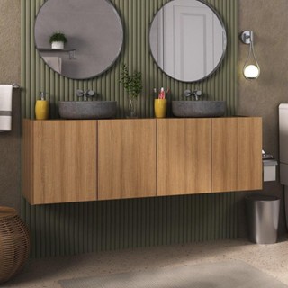 Gabinete de Banheiro 123,5cm Suspenso 4 Portas Multimóveis MP5047 em Oferta na Shopee