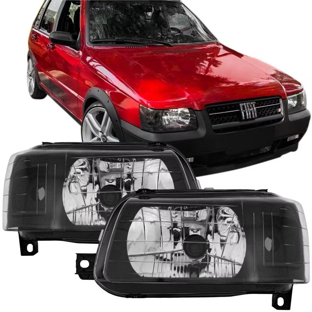 Par Farol Mascara Preta Uno Fire Fiorino 2004 05 06 À 2013 em Oferta na Shopee