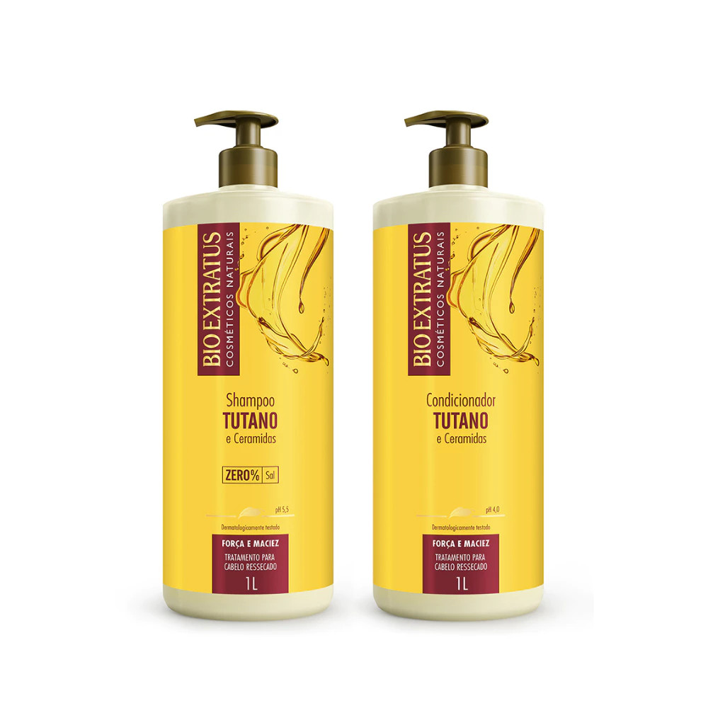 Kit Tutano Bio Extratus Shampoo e Condicionador - 1L Ceramidas, Força e Maciez