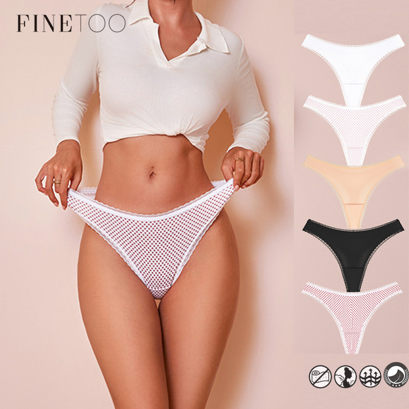 FINETOO Tanga Sem Costura Breve Para Mulher Conforto Lingerie Clássica Onda Ponto Calcinha Leite Seda Gelo Com Renda Rou em Oferta na Shopee
