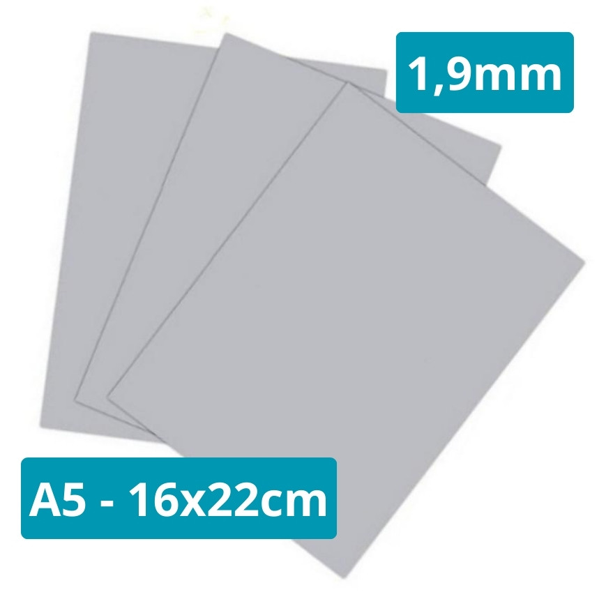 Papel Capa Dura Holler 1,9mm A5 16x22cm para Encadernação e Cartonagem - 2, 4, 6, 8 ou 10 unidades em Oferta na Shopee