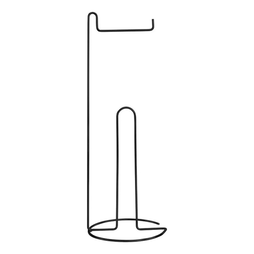 Suporte De Chão Porta Rolo Para 03 Papel Higiênico Preto