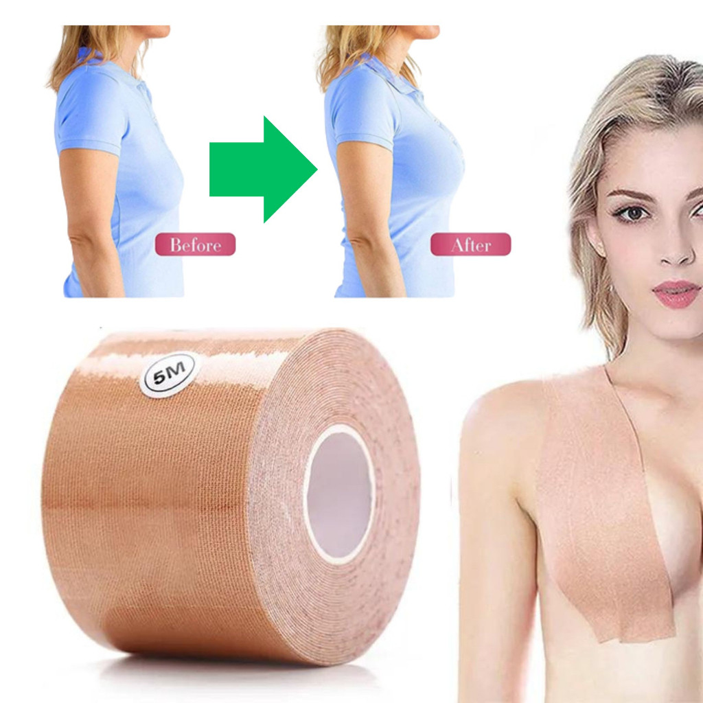 Fita Adesiva Fita de Sustentação Sutiã Rolo Adesivo Levanta Peito Seio Fita Body Tape