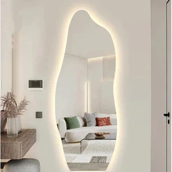 Espelho Orgânico Flame 150x60 E06 com LED Branco Quente 220V 3000K – Elegância e Conforto