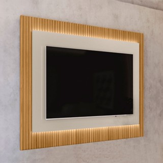 Painel para TV Até 70 Polegadas São Paulo Ripado com Led Tauari/Off White - Linea Brasil em Oferta na Shopee