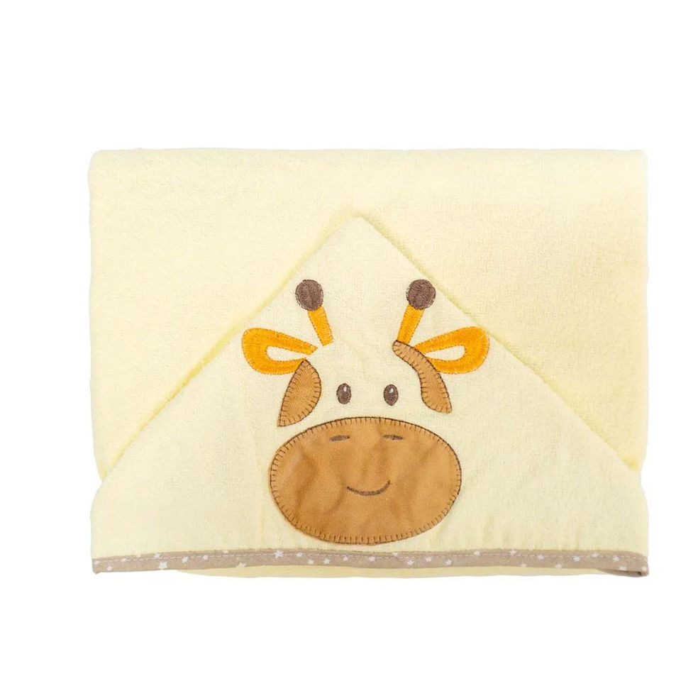 Toalha Com Capuz Bublim Com Forro Fralda E Bordado Girafa em Oferta na Shopee