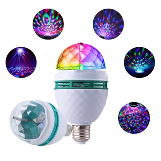 Lâmpada Giratória Colorida Led Bola Maluca Rgb + Adaptador Tomada para Festas Baladas