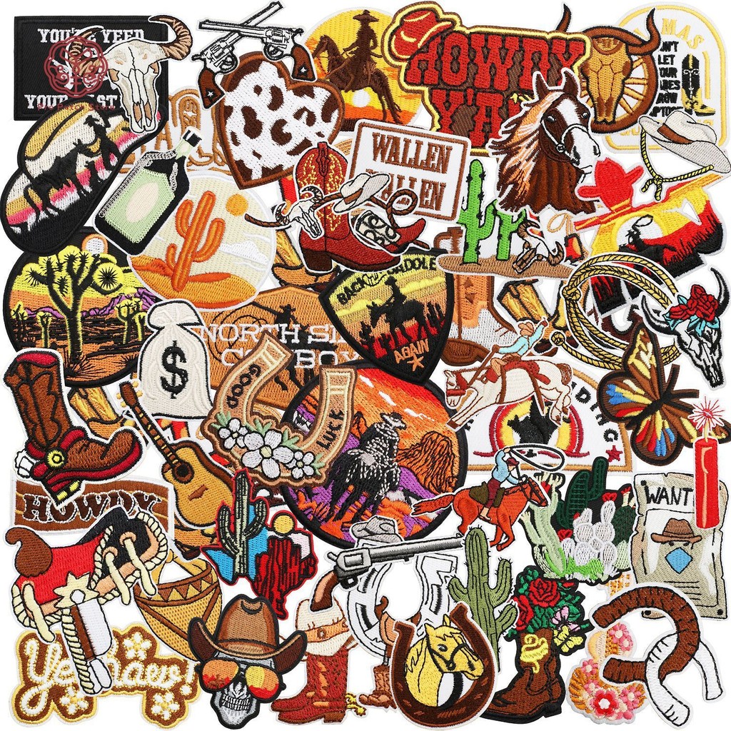 Pro Patch Store Brown West Cowboy Series DIY Patches Bordados Para Adesivos Remendos Roupas De Crachá em Oferta na Shopee