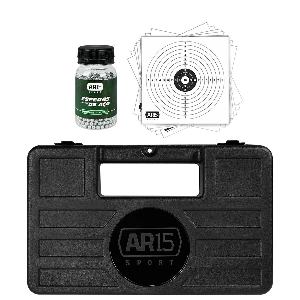 1000un. Esferas de Aço 4.5mm + Maleta Transporte Rígida AR15 Sport em Oferta na Shopee