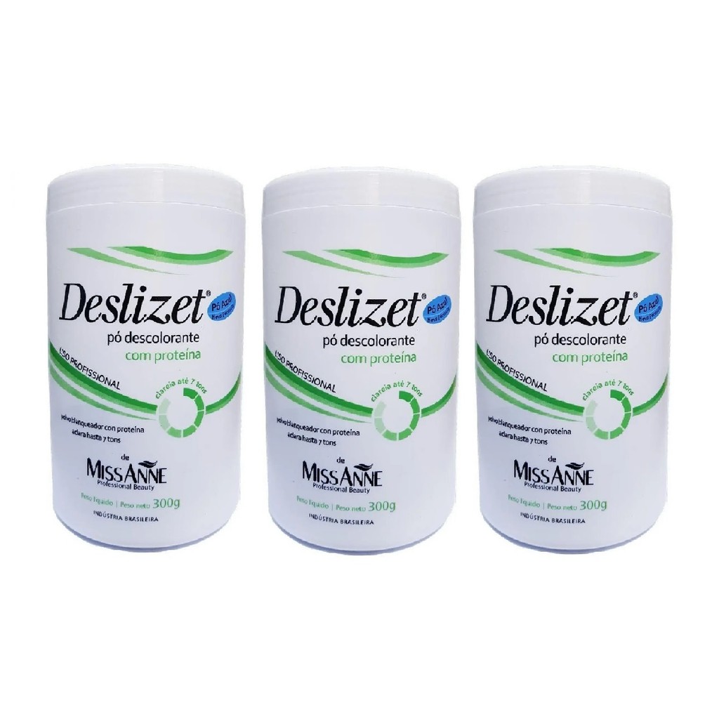 Miss Anne Pó Descolorante Deslizet Com Proteína 300g Kit 3un