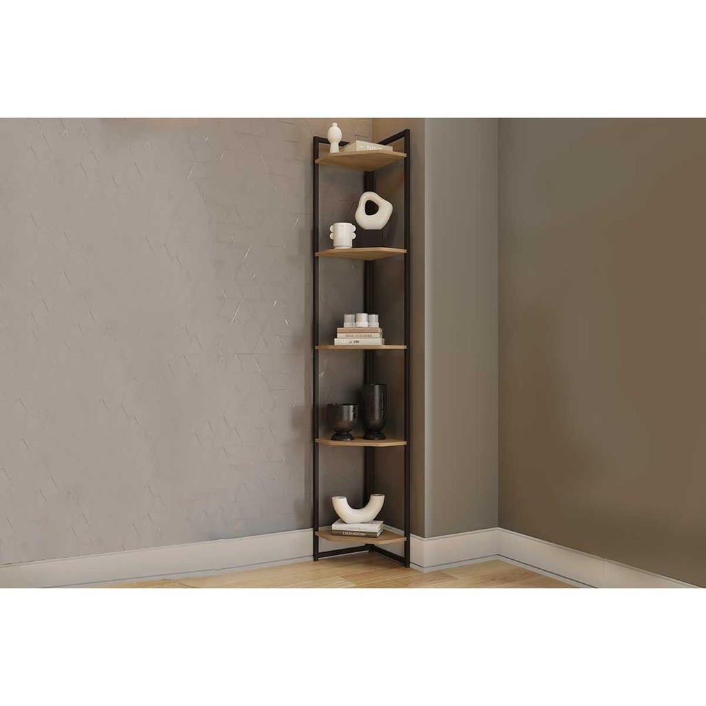Prateleira de Quarto Industrial LI022 Freijo/Preto - Kappesberg - Home & Living