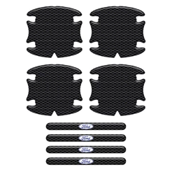 Adesivos Protetor de Maçaneta Ford Carbono Preto Resinado