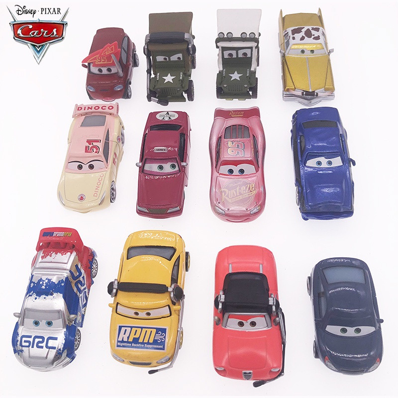 Disney Pixar Cars Edição Limitada Relâmpago McQueen Curz Ramirez Tex Dinoco Sarge Modelo de Veículo em Metal Fundido Bri