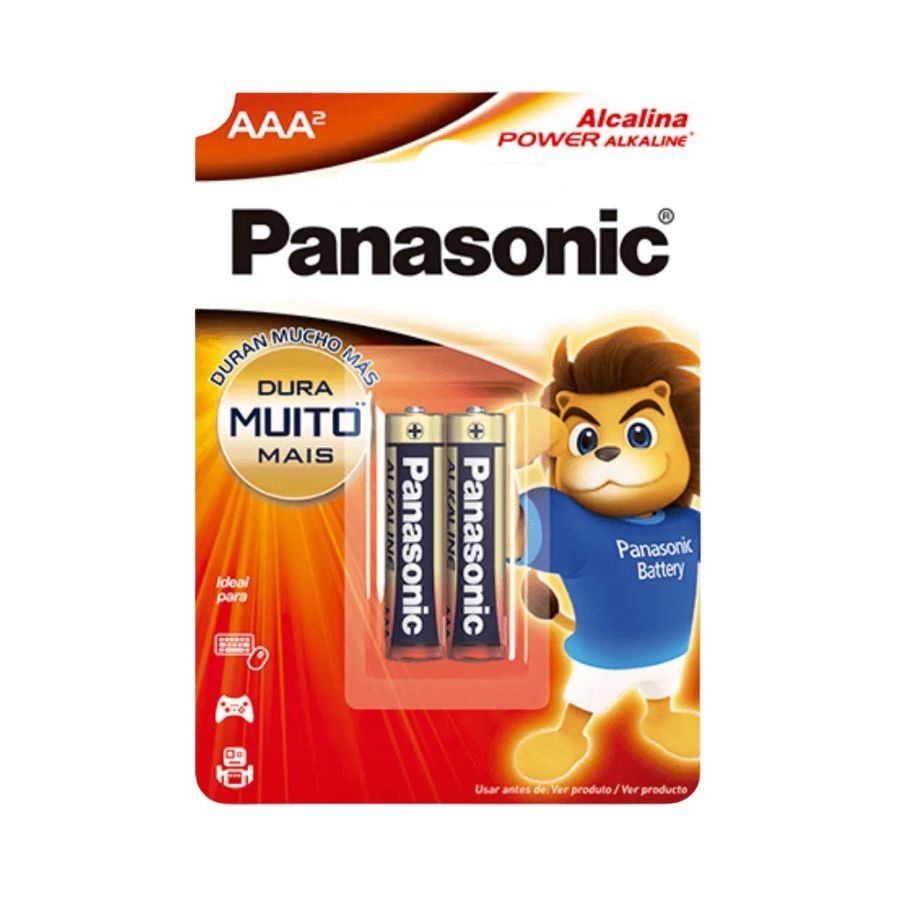 Pilha Comum Palito (AAA) 1,5V - POWER alkaline - 2 unidades - Panasonic - Rizzo em Oferta na Shopee