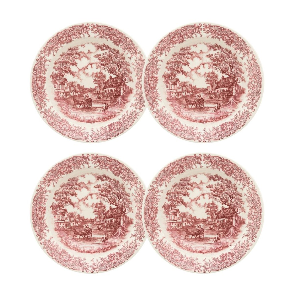 Jogo de 4 Pratos Fundos 21,5 Cm Donna Vilarejo em Oferta na Shopee