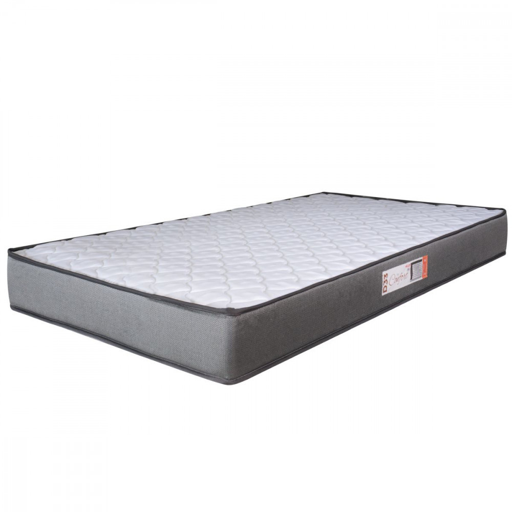 Colchão Solteiro Espuma D33 Pro Confort 78x188x14cm Cinza com Branco Hellen em Oferta na Shopee