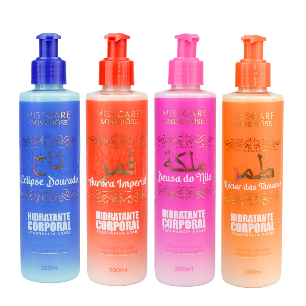 Kit 4 Un Cremes Hidratantes Aroma Inspiração Árabe Miss Rôse