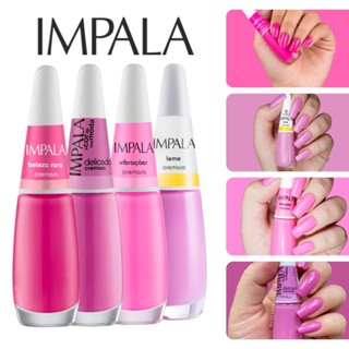 Kit 4 Esmalte Impala Tons Rosa Lilas Claros Cremoso em Oferta na Shopee