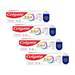 Kit 4 Creme Dental Colgate Total Clean Mint 180g cada em Oferta na Shopee