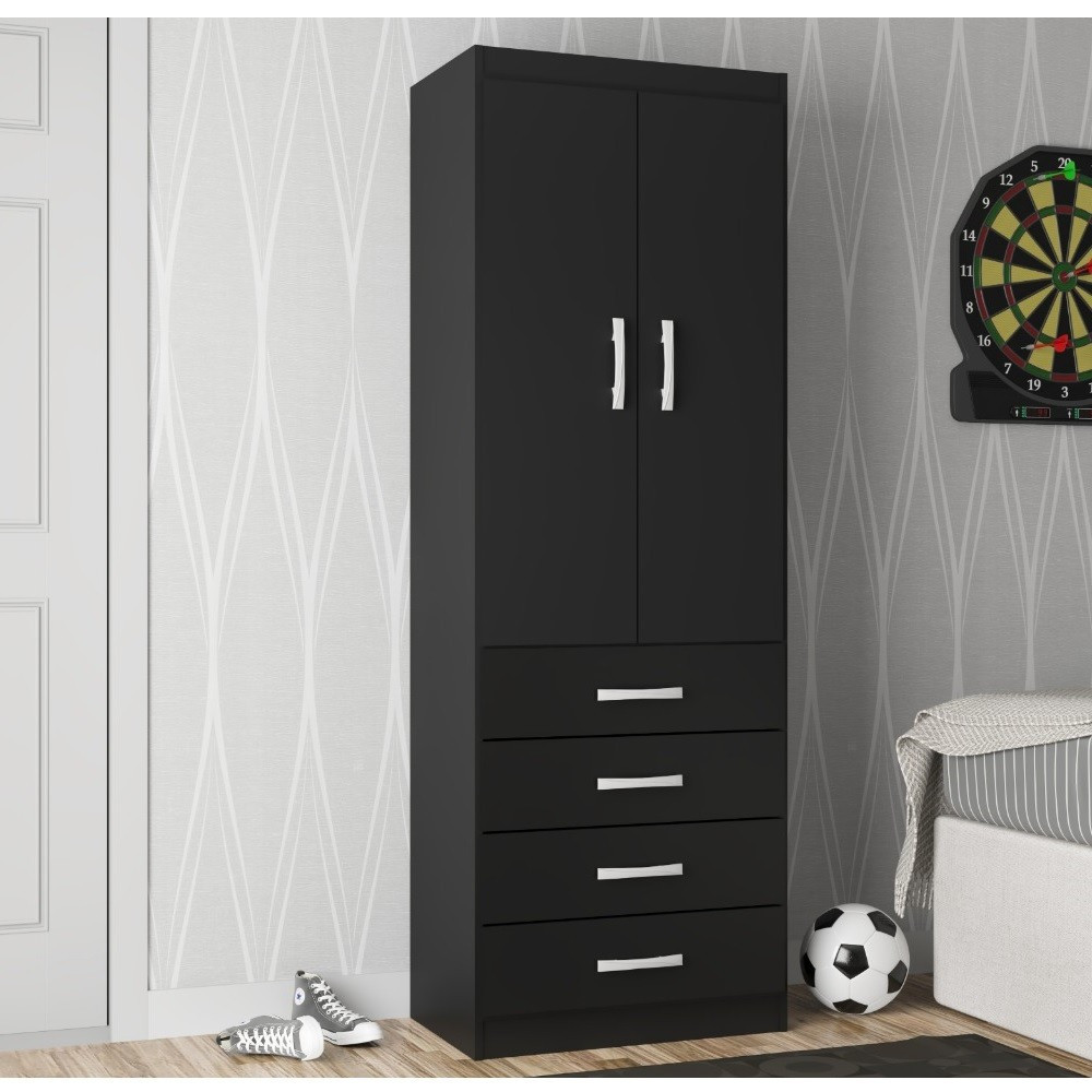 Guarda Roupa Solteiro 2 Portas 4 Gavetas CMS24 Evidência Móveis em Oferta na Shopee