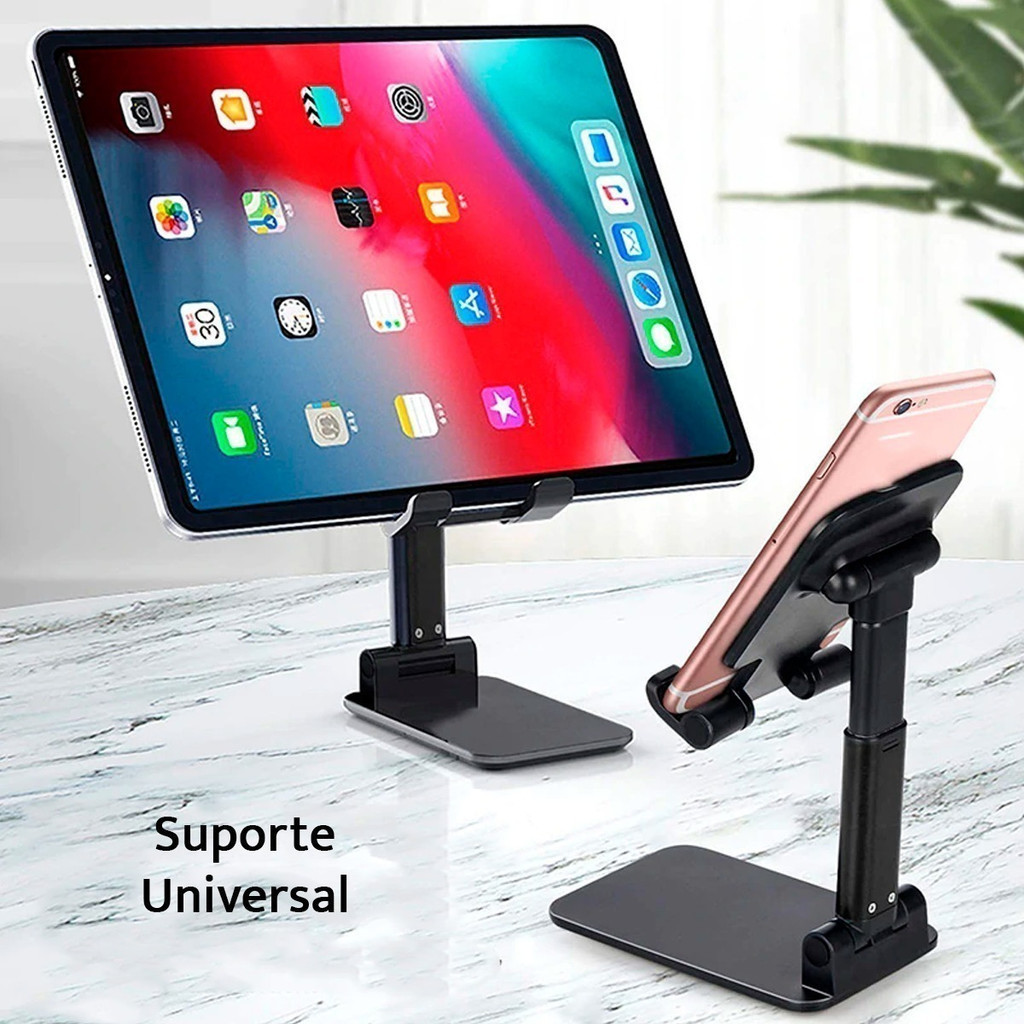 Suporte de mesa para Celular Smartphone iphone tablet ipad Universal Ajustável Luxo Or