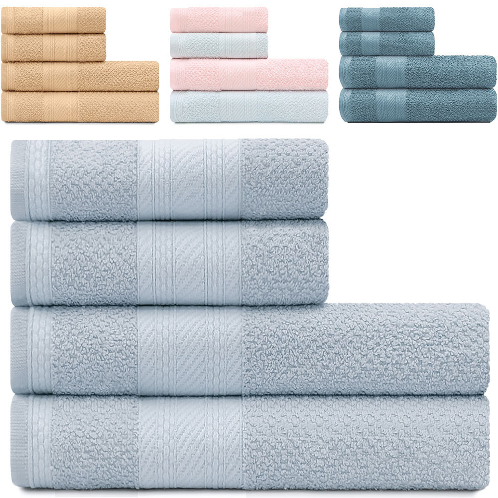 Jogo De Toalhas 4 Peças - Banho + Rosto 100% Algodão Empire Karsten - BF Casa em Oferta na Shopee