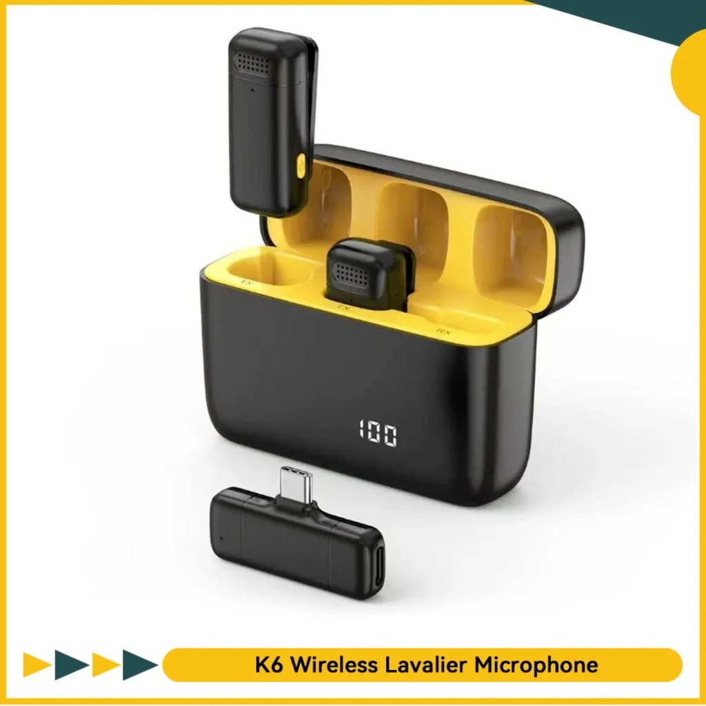 K6 portátil sem fio K Lapel Microfone, Bluetooth Speaker, DJ MIC, Gamer Microfone, Jogos, Telefone,  Youtube, Live