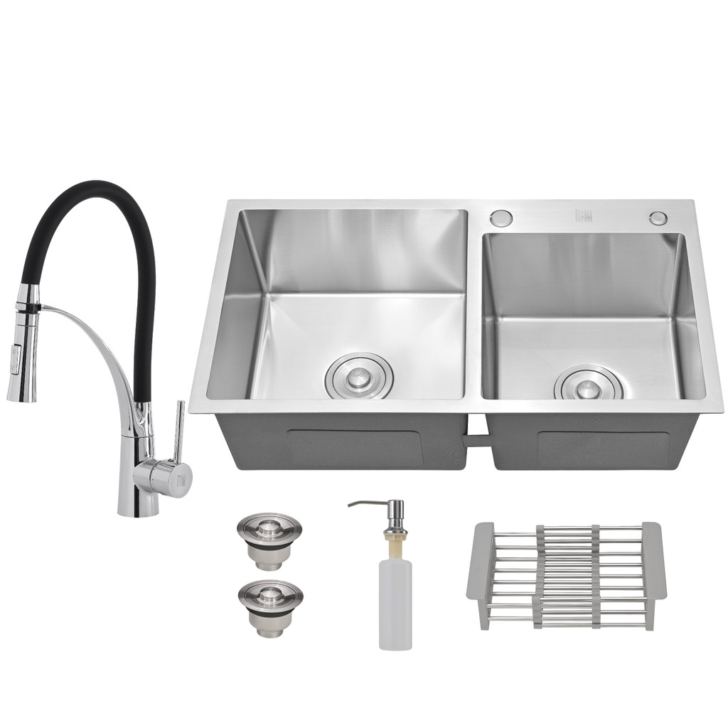 Kit Cuba Cozinha Gourmet Dupla Quadrada C/ Torneira Flexível em Oferta na Shopee