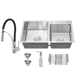 Cuba Cozinha Gourmet Dupla Quadrada C/ Torneira Flexível
