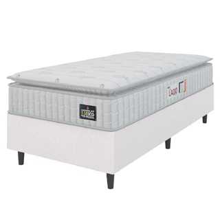 Cama Box Solteiro Colchão Espuma D45 Lazio Pillow Top 88x188x62cm Branco Hellen – Suporta Até 150 Kg Por Pessoa em Oferta na Shopee