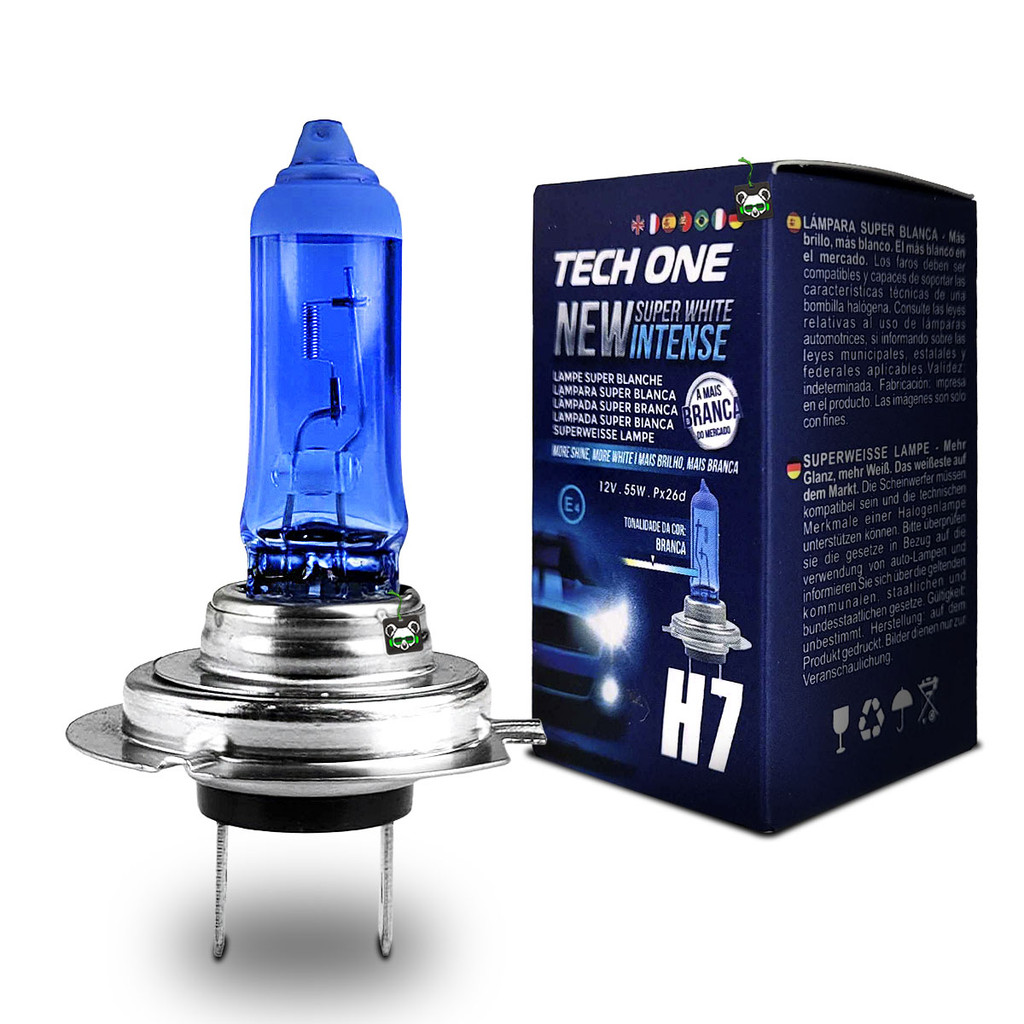 Lâmpada Super Branca H7 8500k Tipo Xênon 12V 55W Techone em Oferta na Shopee