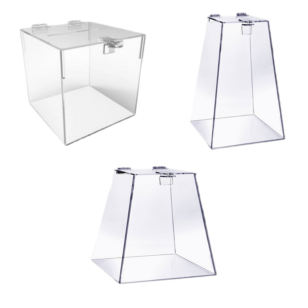 Urna Pirâmide Em Acrílico Transparente sorteio guardar dinheiro e bilhetes em Oferta na Shopee