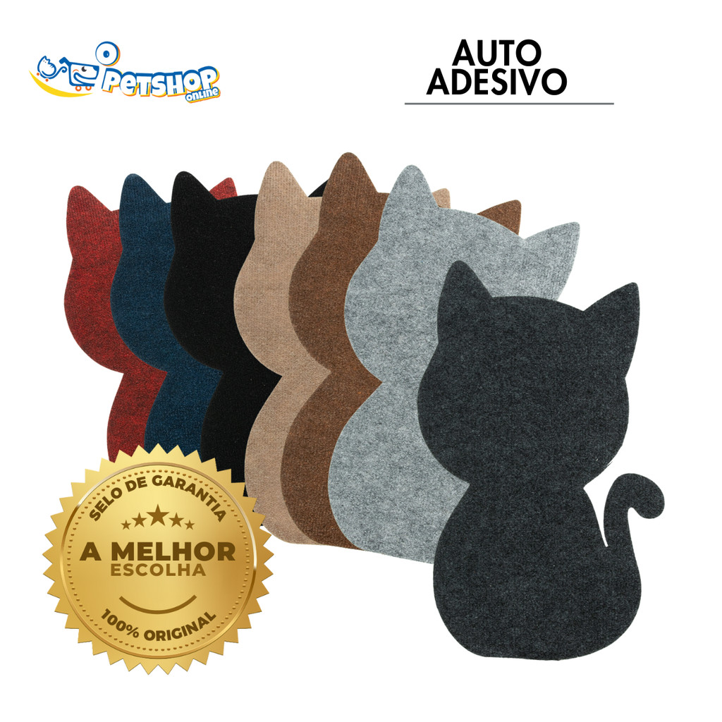 Arranhador Adesivo Design Gato em Carpete Premium - Protetor Móveis Parede e Escalada em Oferta na Shopee