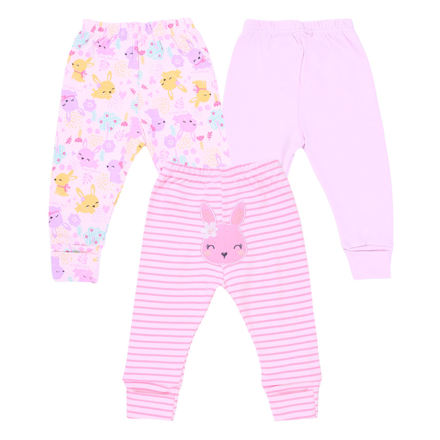 Kit Mijão Bebê Kiko Baby Suedine Vira Pé Coelhinha - 3 Peças