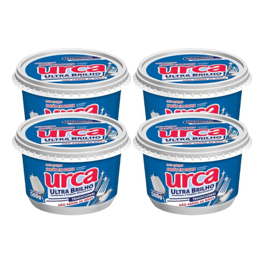 Kit 4 Potes De Sabão Em Pasta Tradicional Urca 500g