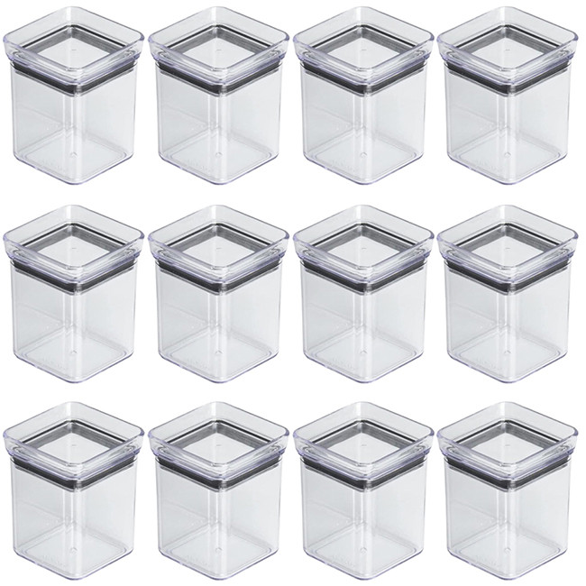 12 Un Mini Pote Hermetico Para Tempero Lumini Quadrado 180 ML - Paramount