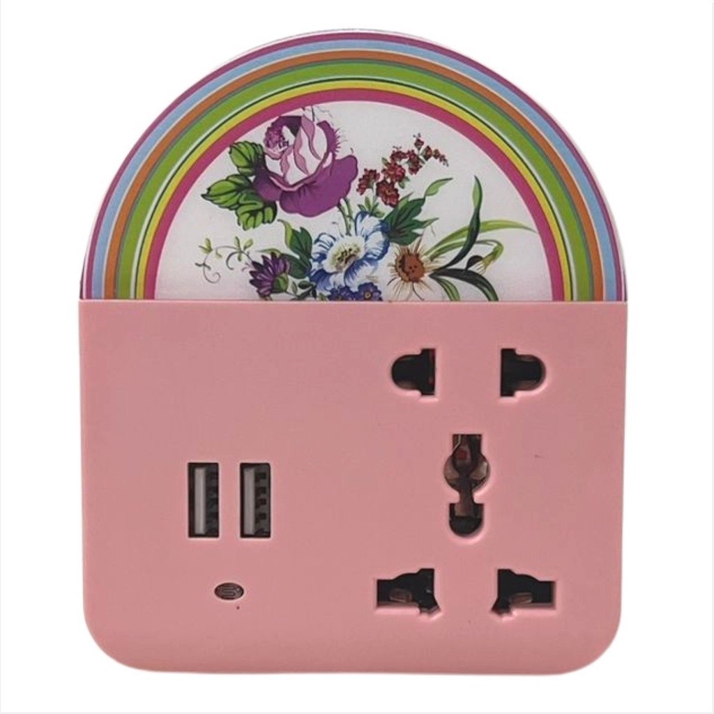 Adaptador De Tomada Com Abajur De Led com usb Carregador De Celular 31720 em Oferta na Shopee