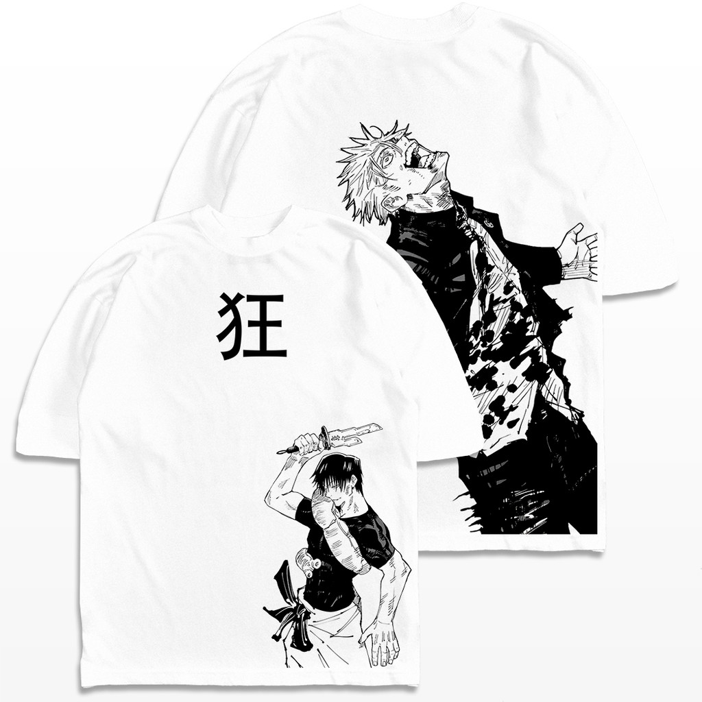 Camiseta Oversized Satoru Gojo x Toji Luta Jujutsu Kaisen Mangá Streetwear Camisa Unissex em Oferta na Shopee