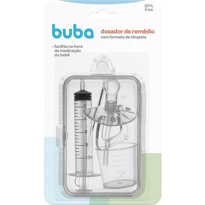 Dosador De Remédio Bebê Com Formato De Chupeta Bico de Silicone Seringa Medicação Infantil Buba em Oferta na Shopee