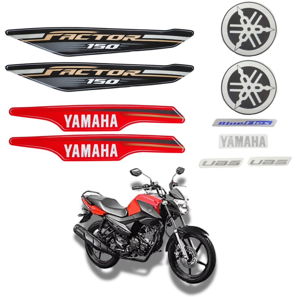 Kit Gráfico Adesivo Completo Ybr Factor 150 Vermelho 2019 2020 2021