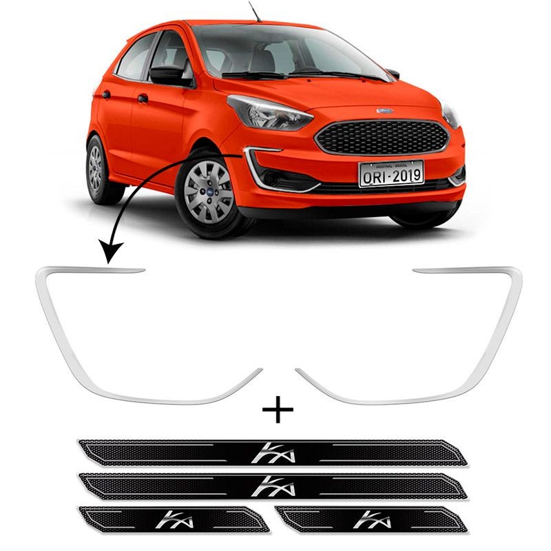 Aplique Para-choque Ford Ka 2019 Adesivo + Soleira Protetora